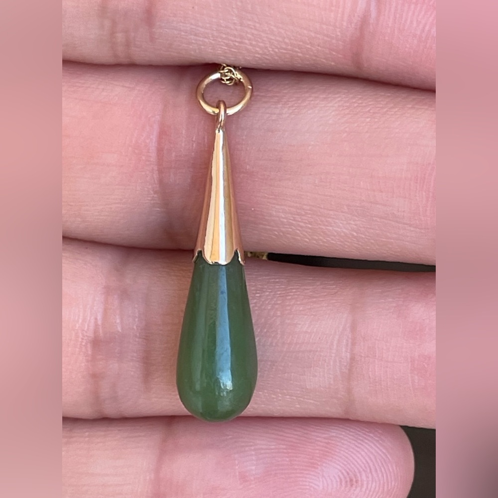 10k Gold Jade pendant